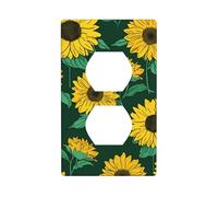 Girasoli gialli su presa verde copertura interruttore luce decorativa 1 banda piastra da parete per cucina camera bagno dimensioni 7 x 11,4 cm