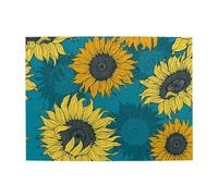 Girasoli gialli su sfondo blu per adulti, puzzle da 500 pezzi - puzzle in legno per adulti e anziani