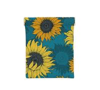 Girasoli Gialli Su Sfondo Blu, Spremere il portafoglio superiore da donna Borsa portaoggetti Piccola portamonete Portamonete