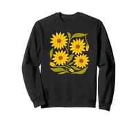 Girasoli Gialli Vintage Flower Lover Illustrazione Floreale Felpa