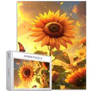 Girasoli in fiore 1000 pezzi puzzle per adulti sole dorato sfondo arte puzzle colorato fai da te per la decorazione della casa regali puzzle famiglia perfetto per serate di gioco 50 × 70 cm