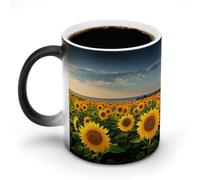 Girasoli Mare Tazze da caffè Divertente Tazza Cambia Colore Tazza Unica Scolorimento Tazza Sensibile al Calore Tazza di Tè Stampa di Moda Tazza di Tè in Ceramica