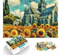 Girasoli sotto il castello Puzzle da 1000 pezzi per adulti Allena il tuo cervello e le tue mani Attività divertenti a casa, regali di compleanno, regali di viaggio, 38x26cm