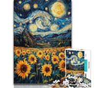 Girasoli sotto il cielo stellato, puzzle per adulti e adolescenti, giocattolo educativo intellettuale decomprimente, regali di Babbo Natale segreto, 50x75cm