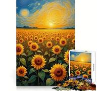 Girasoli sotto un cielo vorticoso - Puzzle da 1000 pezzi per adolescenti - Gioco di logica solido - Divertimento rilassante - Taglio di precisione - Articolo ideale per i desideri di Babbo Natale