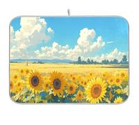 Girasoli Summer Sky stuoia di essiccazione dei piatti stuoie del contatore della cucina stuoie scolapiatti stuoie lavabili in lavatrice xl stuoie di essiccazione dei piatti per la cucina 18 x
