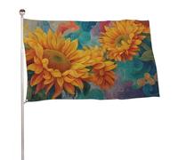 Girasoli vibranti con petali vorticosi bandiera 0,9 x 1,5 m bandiere da giardino all'aperto decorazione per cortile portico prato fattoria