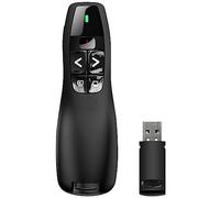 GiReich Presenter Wireless, Puntatore Laser, USB Puntatore per Presentazioni, Presentatore Penna Presenter Telecomando PPT, Clicker Presentazione PowerPoint a 2.4GHz per Scuola o Ufficio, Nero
