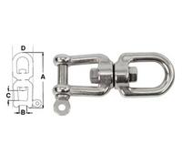 GIRELLA INOX CON GRILLO ED OCCHIO ACCESSORI ORMEGGIO NAUTICA