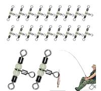 Girelle a tre vie - 20 x girelle da con perline luminose, connettore resistente a forma di T per pesce gatto, da