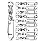 Girelle da | 10 x connettori a Scatto per Pesce Gatto | Girelle con Cuscinetti a, terminale Tackle, Ganci girevoli, girelle a Scatto per lenze
