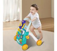 Girello 2 in 1, Passeggino per bambini, Giocattolo musicale per camminatori per bambini oltre 9 mesi - verde