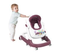 Girello 2 in 1 per bambini con vassoio di alimentazione rimovibile e vassoio musicale, girello pieghevole per attività per ragazzi e ragazze da 6 a 18 mesi - 60 * 55 * 70 cm - Rosa Rosso