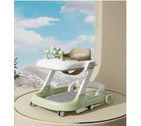 Girello 4 in 1 per bambini, con vassoio di alimentazione rimovibile e vassoio musicale, girello pieghevole per bambini e bambine da 6 a 18 mesi (verde chiaro-60 x 55 x 70 cm)