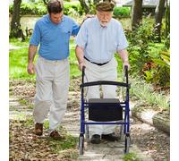 Girello adulto HOMCOM con sedile regolabile e poggiapiedi pieghevole