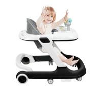 Girello Babywalker 2 in 1 Carrello per la veglia e la passeggiata Girellino, funzione basculante, con ruote, musica/nero