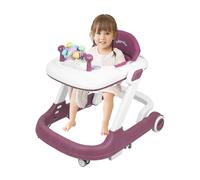 Girello Babywalker 2 in 1 Carrello per la veglia e la passeggiata Girellino, funzione ribaltabile, con ruote, musica/rosso rosato