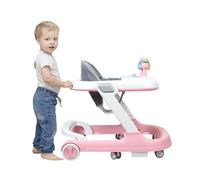 Girello Babywalker 3in 1 Carrello per la veglia e il cammino girello, funzione basculante, con ruote, musica, rosa