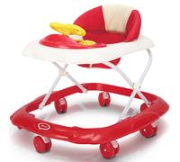 Girello Bambini Wizy Easy per Primi Passi Salvaspazio e Volante Interattivo-Rosso