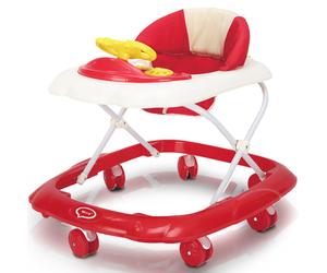 Girello Bambini Wizy Easy per Primi Passi Salvaspazio e Volante Interattivo-Rosso