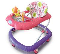 Girello Bambini Wizy Happy per Primi Passi con Chiusura Salvaspazio e Console Gioco -Rosa