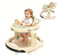 Girello Bambino 3in1,Girello 6 Altezze Regolabili e 2 Livelli Cuscino regolabile,BabyWalker con Ruote Silenziose a 360°,Vassoio per la cena e Vassoio Giocattolo Rimovibile, 6 Mesi+(Verde)