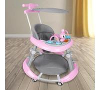 Girello Bébégarçon ragazza 6 mesi, carrozzina evolutiva per bambini 3 in 1, baby walker per aiutare il bambino a camminare, imparare a camminare con il trotteur - 70 * 70 * 91 cm - Rosa