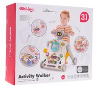 Girello blu multifunzione 2 in 1 con tavolino interattivo