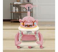 Girello con musica e luci, Girellino, seggiolino per bambini, tavolo di attività, sedili con saltatori, sospesi, sedile imbracatura saltatore per bambini, 67 x 72 x 92 cm, rosa (A)