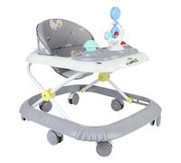 Girello da passeggio per bambino evolutivo, 2 in 1, spinta pieghevole con luce e musica, altezza regolabile in 4 posizioni, cuscino rimovibile, 58 x 55 x 65 cm, grigio
