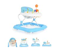 girello, deambulatore, ausilio alla deambulazione Eko regolabile in altezza, sedile imbottito e centro giochi, colorazione:blu