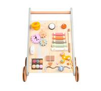 Girello in legno per bambini, design stabile e sicuro, ausilio per camminare in legno, giocattolo multifunzionale M-ontessori, attività di apprendimento coinvolgente, per bambini, ragazzi e ragazze