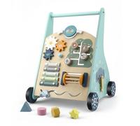 Girello in legno per bambini - Girello multifunzionale con giocattolo per le abilità motorie - Giocattolo didattico Montessori - 8 diverse aree di gioco - Regalo per bambini e bambine da 1 anno in su