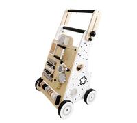 Girello Multifunzione in Legno Elementi Girevoli Carrello Primi Passi Educativo