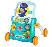 Girello per Bambini 3 in 1 Centro di attività educativa Multifunzionale Primi Passi con Carrello, con Luci, Suoni e Musica, piastra da gioco rimovibile, 40 * 32 * 40,5 cm - Verde