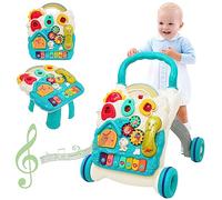 Girello per Bambini 3 in 1 Centro di attività educativa Multifunzionale Primi Passi con Carrello, con Luci, Suoni e Musica, piastra da gioco rimovibile, Giocattolo Educativo regalo per Bambino
