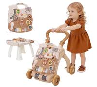 Girello per bambini, giocattolo cavalcabile per bambini, girello per i primi passi, ruote con velocità regolabile, girello 3 in 1, include strumento musicale, tavolo da disegno e giocattoli, 12 mesi+
