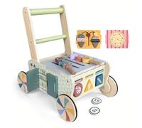 Girello per Bambini in Legno Carrello Primi Passi con Giochi Interattivi Montessori Baby Walker Cucina da Gioco Giocattoli Bambino 1 Anno Regali di Natale Capodanno Battesimo per Bimba e Bimbo