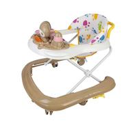 Girello per bambino e ragazza, evolutivo, 3 in 1, girello da passeggio pieghevole, con 3 altezza regolabile, sedile e vassoio rimovibile, 6+ mesi, carico 12 KG-62 x 68 x 36 - 81 cm, colore: cachi