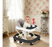 Girello pieghevole per bambini con vassoio interattivo per giochi con suoni, girello per bambini con vassoio per attività musicali rimovibile, da 6 a 18 mesi, fino a 20 kg, 67 x 72 x 92 cm, nero (B)
