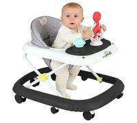 Girello pieghevole per bambini da 6 a 18 mesi, ideale come aiuto per camminare per i primi passi del vostro bambino, con vassoio di attività musicali, 4 in 1 nero (67 x 72 x 92 cm) - (B)