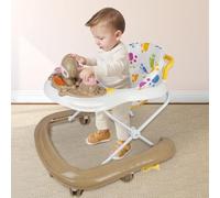 Girello regolabile in altezza, aiuto all'apprendimento per bambini, a partire da 6 mesi, apprendimento della camminata e sviluppo delle capacità motorie, fine 62 x 68 x 36 - 81 cm, cachi