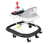 Girello regolabile in altezza con ruote silenziose, centro di attività con musica e luci, per bambini da 6 a 18 mesi, carico 12 kg-67 x 72 x 92 cm, nero (B)