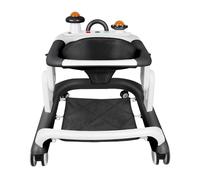 Girello regolabile in altezza con ruote silenziose, centro di attività con musica e luci, per bambini da 6 a 18 mesi, carico 12 kg, 70 x 56 x 42 cm, nero