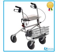 GIRELLO ROLLATOR 4 RUOTE DISABILI E ANZIANI CHIUDIBILE CON CESTINO E VASSOIO