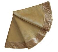 Gireshome, Gonna per albero di Natale, in velluto, con glitter dorati, diametro 127 cm