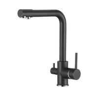Girevole 3 Vie Rubinetto Della Cucina Doppia Maniglia Acqua Fredda E Calda Rubinetto Nero Osmosi Grifo Design Salvaspazio per Casa & Outdoor Uso