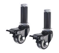 Girevole Espandibile Gambo Ruota con Freno 1,5" Diametro 88 Libbre PVC 2pz