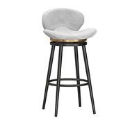 Girevole Velluto 1pc con Gambe in Metallo Schienale, sgabelli Bar a metà secolo Posteriore Il Pub per la casa dell'isola da Cucina, Nero (75 cm)