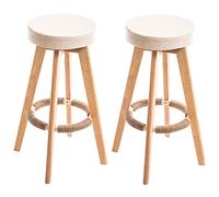 girevoli, Bar Legno Altezza da 29 Pollici, sgabelli Alti in Pelle PU per l'isola della Cucina, Pub e bistrot, Ristorante (White 2Ps)